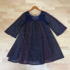 Japna Pretty Tent-Style Flowy Print Dress, Size M